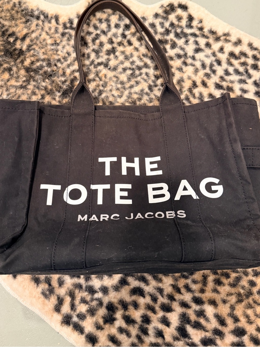 Marc Jacobs Black Canvas Tote Bag with White Logo